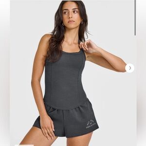 Oner Active Mellow Rib Halter Neck Vest in Coal (M)